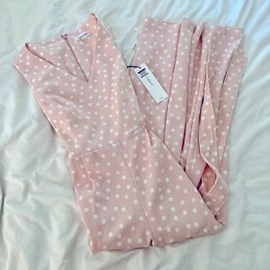 Calvin Klein Pink Polka Dot Jumpsuit Sz 2